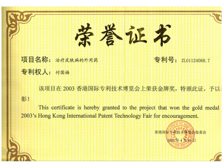 香港國際專利技術(shù)博覽會(huì)金牌獎(jiǎng)